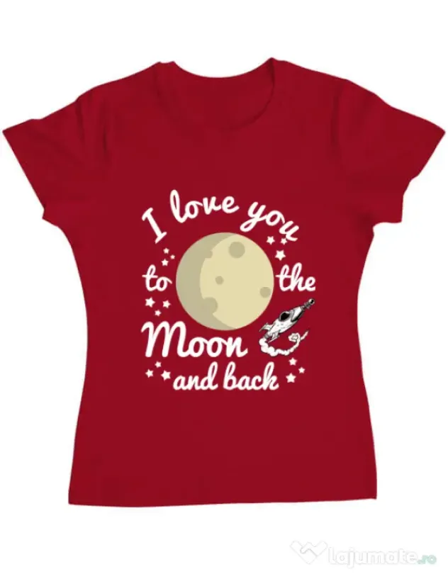 Tricou ADLER dama To the moon and back Rosu