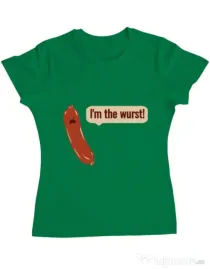 Tricou ADLER dama I’m the wurst Verde mediu