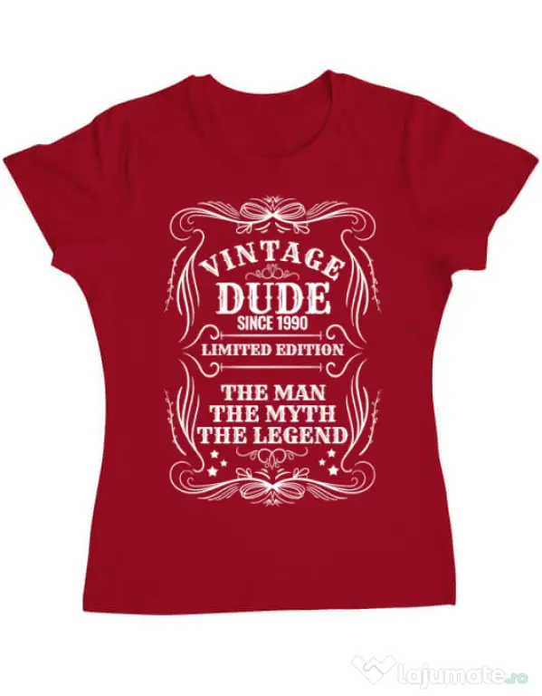 Tricou ADLER dama Vintage dude Rosu