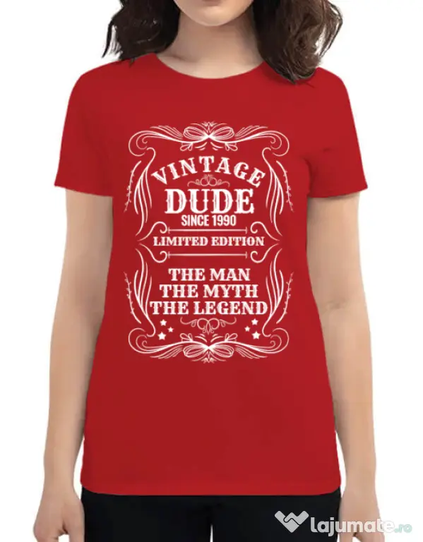 Tricou ADLER dama Vintage dude Rosu