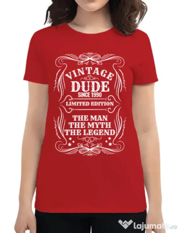 Tricou ADLER dama Vintage dude Rosu