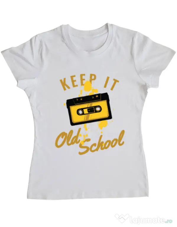Tricou ADLER dama Keep it old school Alb