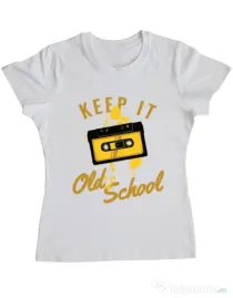Tricou ADLER dama Keep it old school Alb