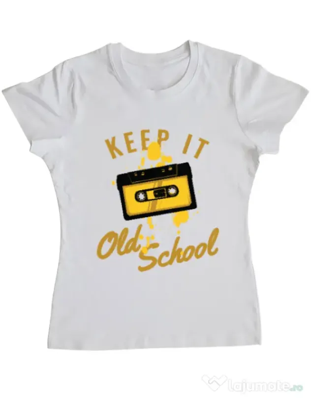 Tricou ADLER dama Keep it old school Alb