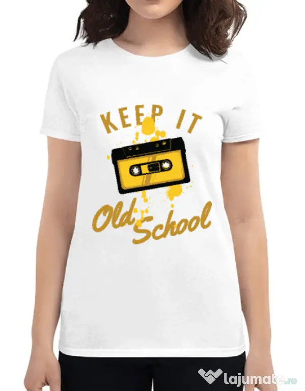 Tricou ADLER dama Keep it old school Alb