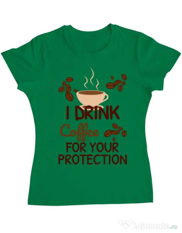 Tricou ADLER dama Coffee for protection Verde mediu