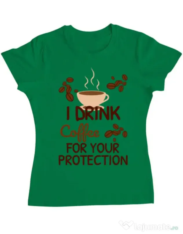 Tricou ADLER dama Coffee for protection Verde mediu