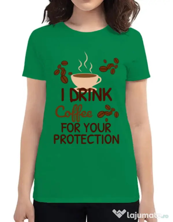 Tricou ADLER dama Coffee for protection Verde mediu