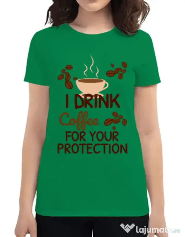 Tricou ADLER dama Coffee for protection Verde mediu