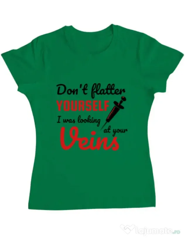 Tricou ADLER dama Don’t flatter yourself Verde mediu