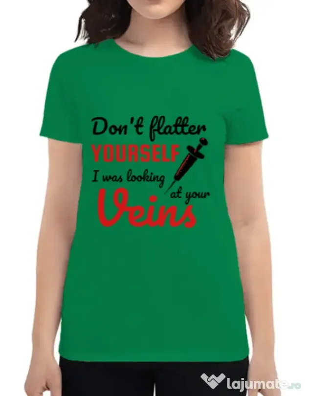 Tricou ADLER dama Don’t flatter yourself Verde mediu