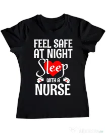 Tricou ADLER dama Feel safe at night Negru