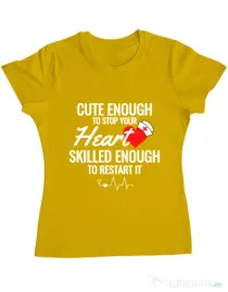 Tricou ADLER dama Cute enough Galben