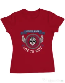 Tricou ADLER dama Street rider Rosu