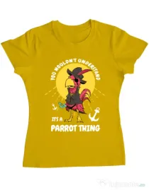 Tricou ADLER dama It’s a parrot thing Galben
