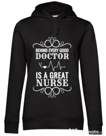 Hoodie dama cu gluga Great nurse Negru