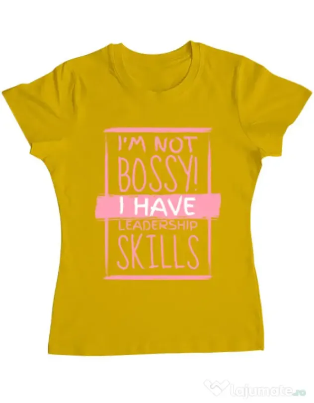 Tricou ADLER dama I’m not bossy Galben