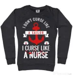 Bluza ADLER dama Curse like a nurse Negru melanj