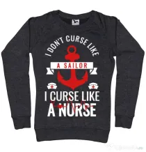 Bluza ADLER dama Curse like a nurse Negru melanj