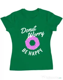 Tricou ADLER dama Be happy Verde mediu