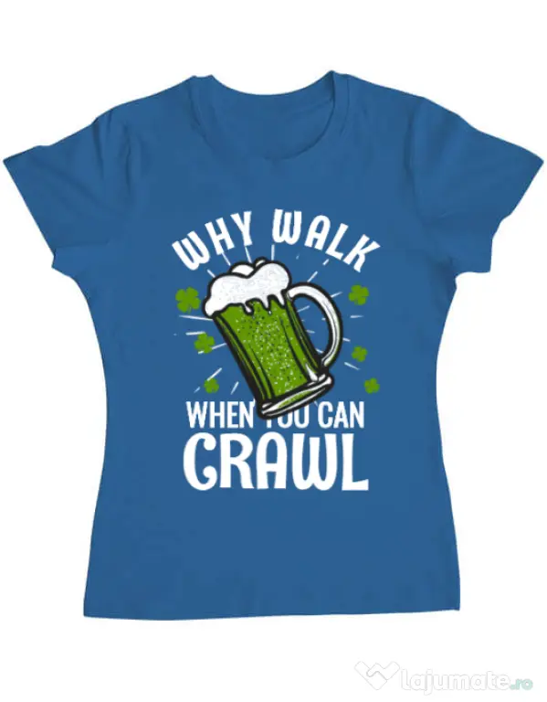 Tricou ADLER dama Why walk Albastru azuriu