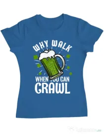 Tricou ADLER dama Why walk Albastru azuriu