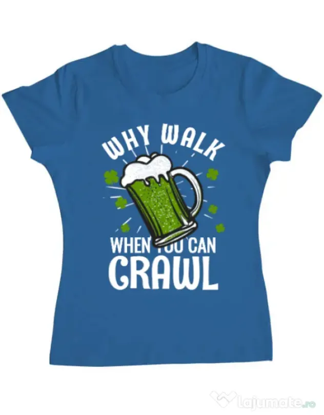 Tricou ADLER dama Why walk Albastru azuriu