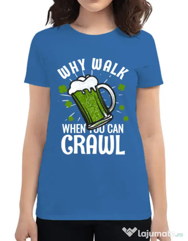 Tricou ADLER dama Why walk Albastru azuriu