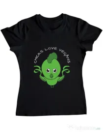 Tricou ADLER dama Chicks love vegans Negru