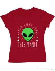 Tricou ADLER dama Too cute Rosu