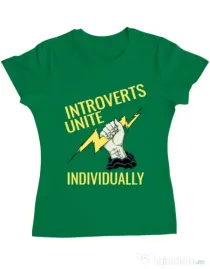 Tricou ADLER dama Introverts unite Verde mediu