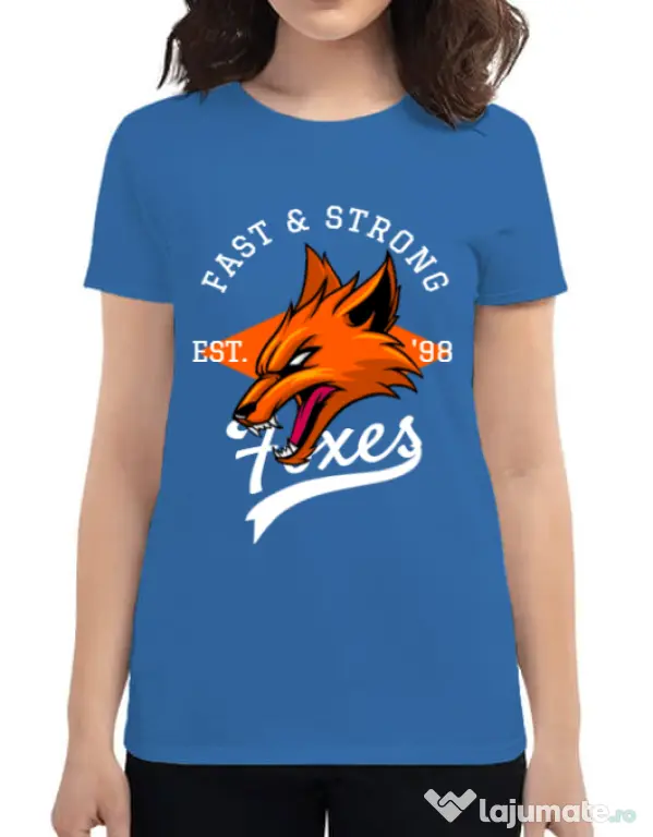 Tricou ADLER dama Fast and strong Albastru azuriu