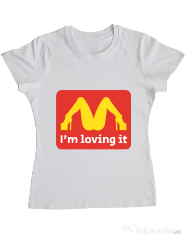 Tricou ADLER dama I'm loving it Alb