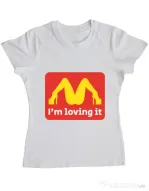 Tricou ADLER dama I'm loving it Alb