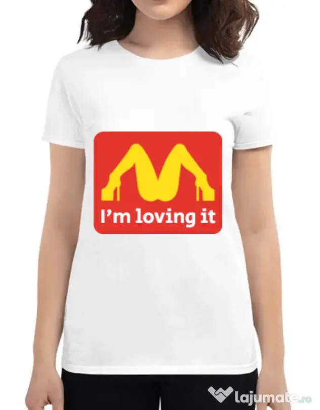 Tricou ADLER dama I'm loving it Alb