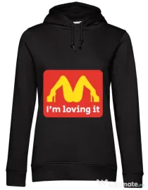 Hoodie dama cu gluga I'm loving it Negru