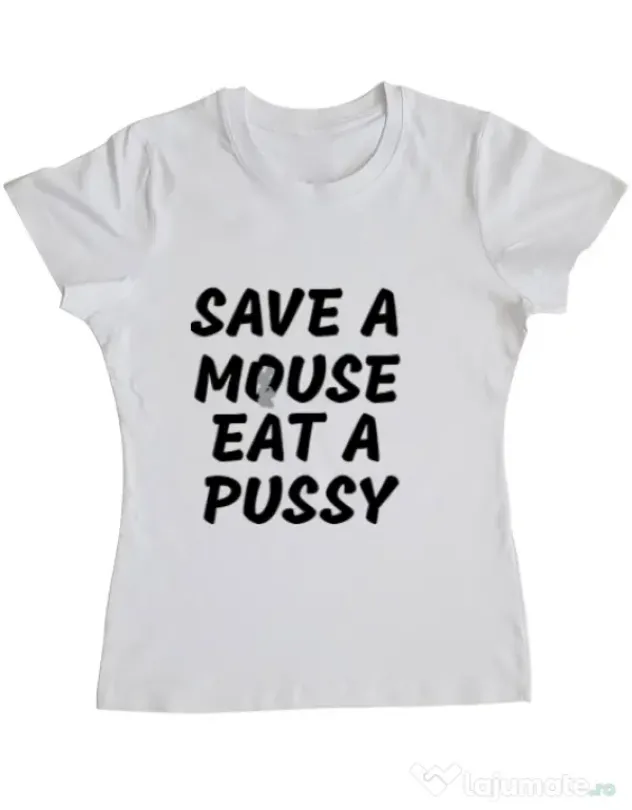 Tricou ADLER dama Save a mouse Alb