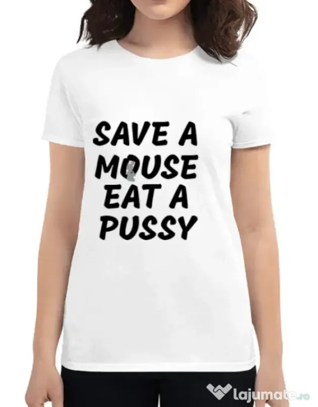 Tricou ADLER dama Save a mouse Alb