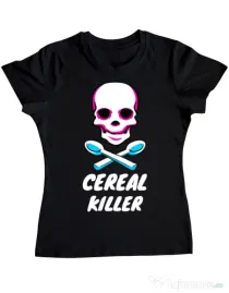 Tricou ADLER dama Cereal killer Negru