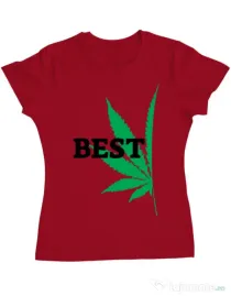 Tricou ADLER dama Best buds 1 Rosu