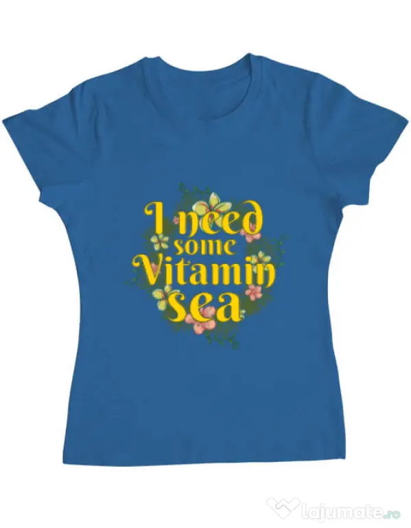 Tricou ADLER dama I need some vitamin sea Albastru azuriu