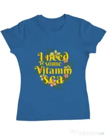 Tricou ADLER dama I need some vitamin sea Albastru azuriu