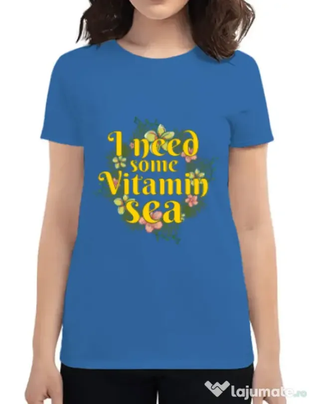 Tricou ADLER dama I need some vitamin sea Albastru azuriu