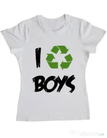 Tricou ADLER dama I recycle boys Alb