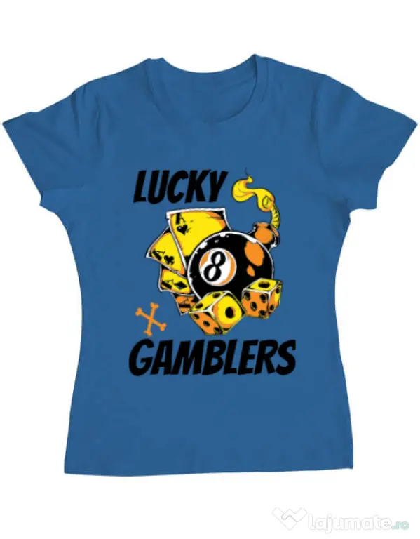 Tricou ADLER dama Lucky gamblers Albastru azuriu