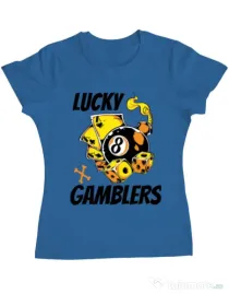 Tricou ADLER dama Lucky gamblers Albastru azuriu