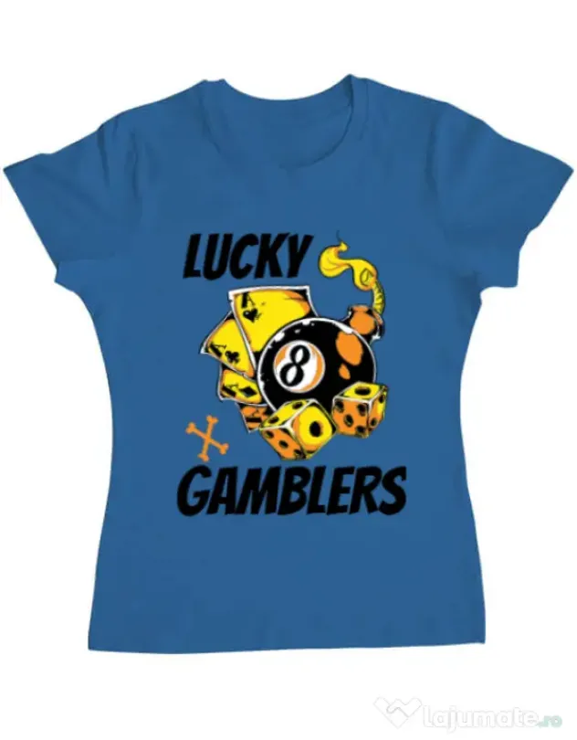 Tricou ADLER dama Lucky gamblers Albastru azuriu