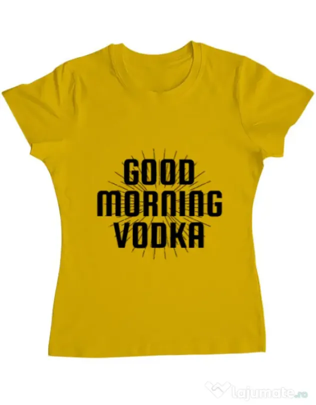 Tricou ADLER dama Good morning vodka Galben
