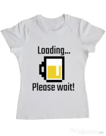 Tricou ADLER dama Beer loading Alb