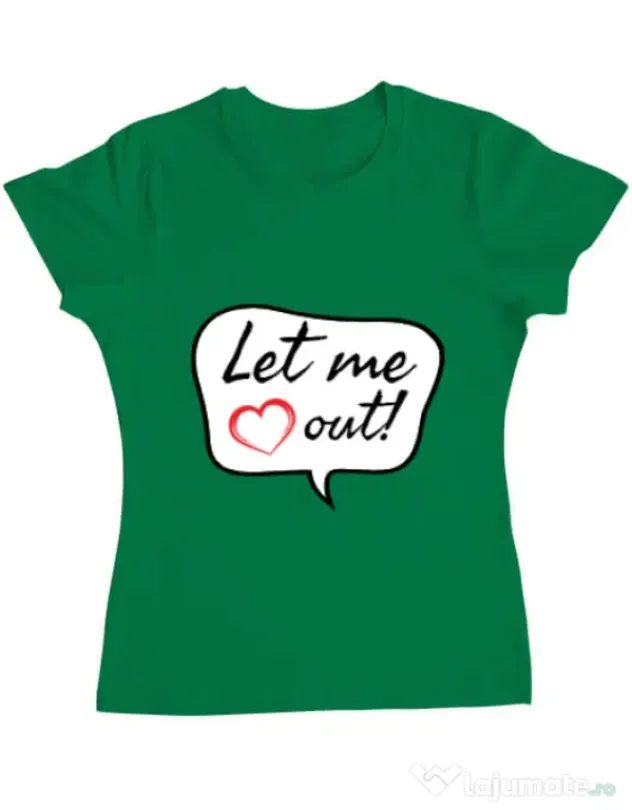 Tricou ADLER dama Let me out Verde mediu